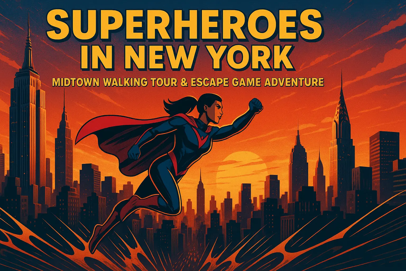 Superheroes in New York: Midtown Walking Tour & Escape Game Adventure cover